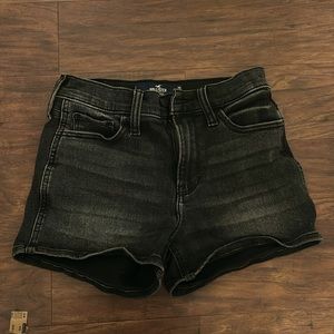 black jean shorts